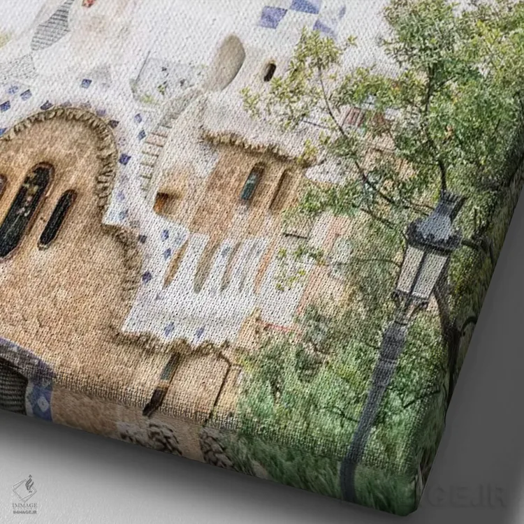 تابلو دکوراتیو Park Güell, Barcelona, Spain,آثار گائودی، پارک گوئل… اثر لاولی لیتل هوم کو - نمای نزدیک بافت بوم