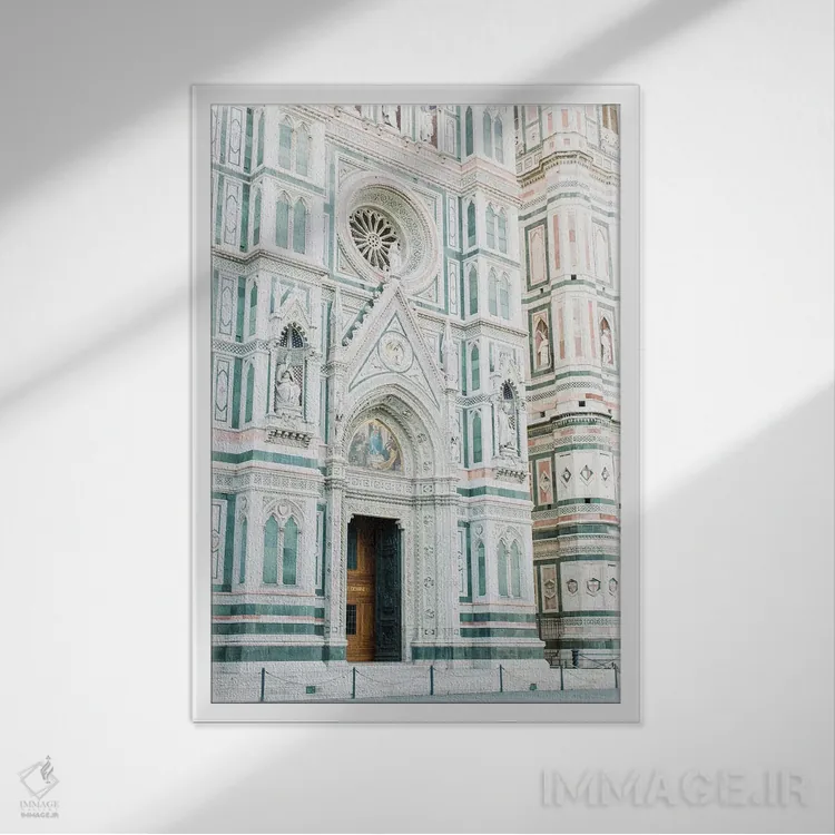تابلو دکوراتیو Florence, Italy,نمای جانبی کلیسای جامع دومو، فلورانس… اثر لاولی لیتل هوم کو - نمای قابدار سفید