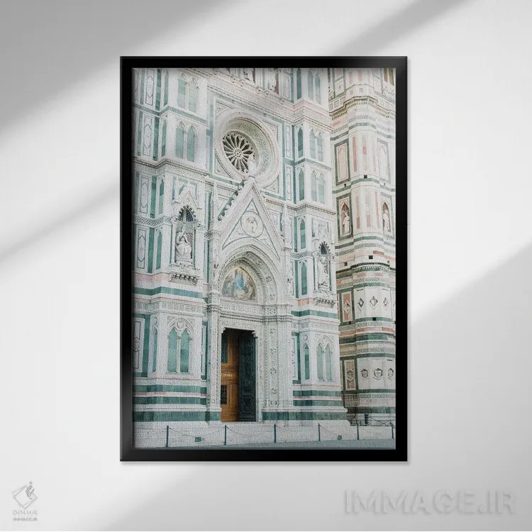 تابلو دکوراتیو Florence, Italy,نمای جانبی کلیسای جامع دومو، فلورانس… اثر لاولی لیتل هوم کو - نمای قابدار مشکی
