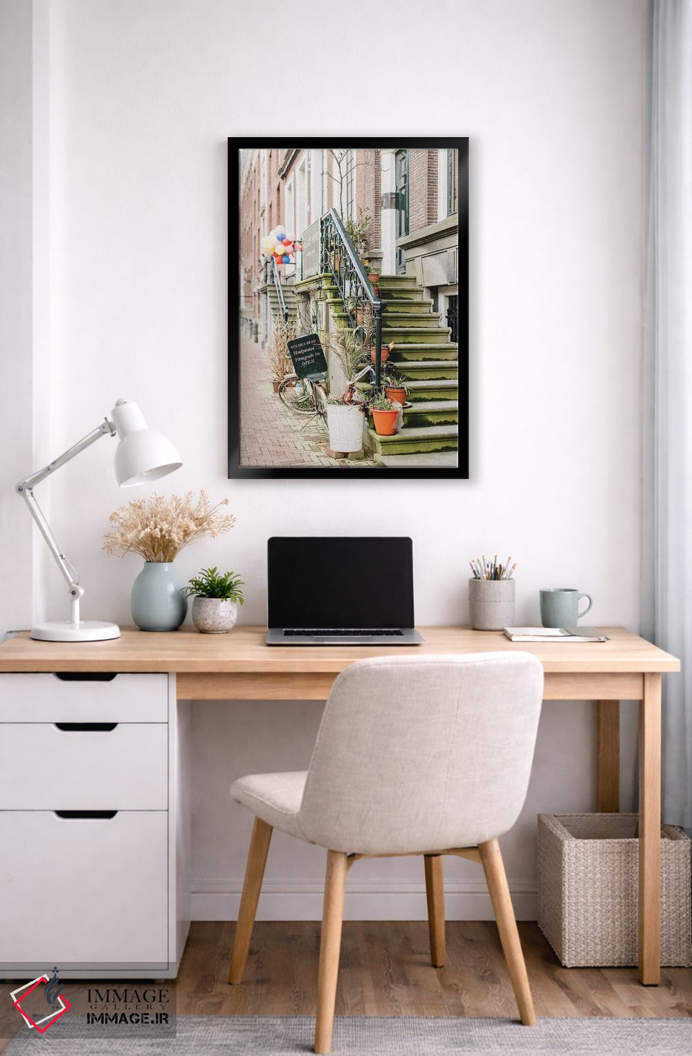 تابلو دکوراتیو Golden Bend Neighborhood, Amsterdam,دوچرخه، محله گلدن… اثر لاولی لیتل هوم کو - D6B