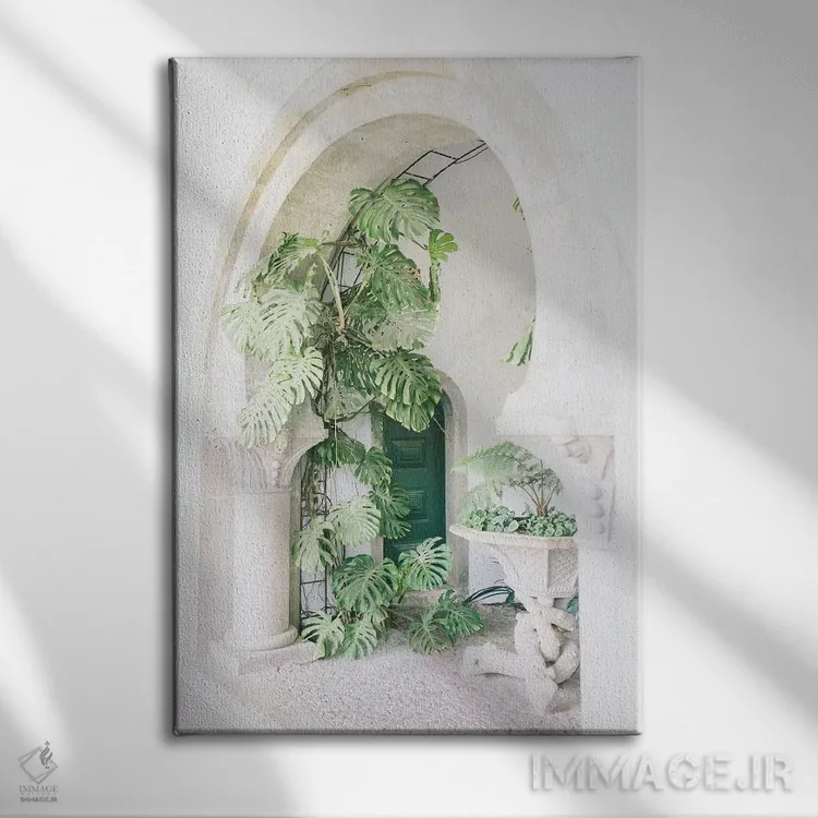 تابلو دکوراتیو Portugal,برگ گیاه مانسترا، پرتغال اثر لاولی لیتل هوم کو - نمای روبهرو روی دیوار