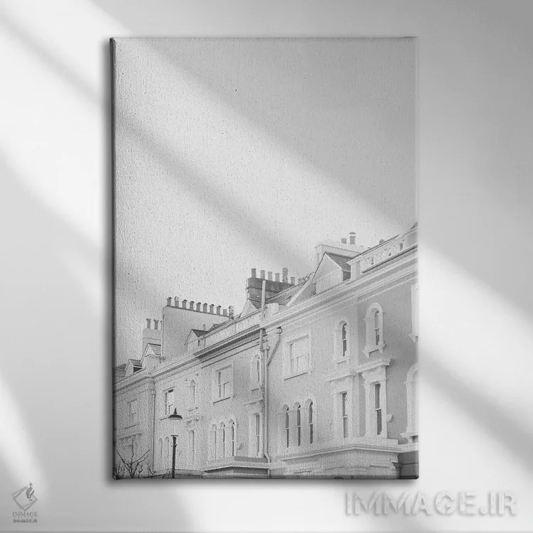 تابلو دکوراتیو London, England In Black & White,پشت بام های ناتینگ ه… اثر لاولی لیتل هوم کو - نمای روبهرو روی دیوار