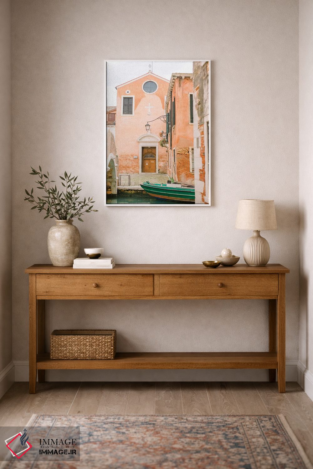 تابلو دکوراتیو Venice, Italy,قایق سبز، ونیز، ایتالیا اثر لاولی لیتل هوم کو - D1W