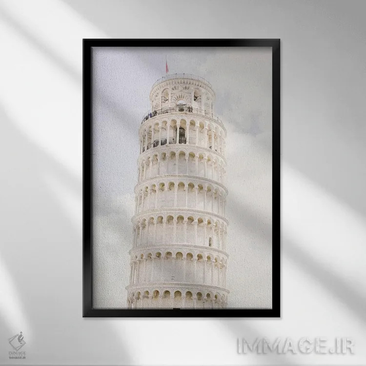 تابلو دکوراتیو Pisa, Italy,برج کج پیزا II، پیزا، ایتالیا اثر لاولی لیتل هوم کو - نمای قابدار مشکی