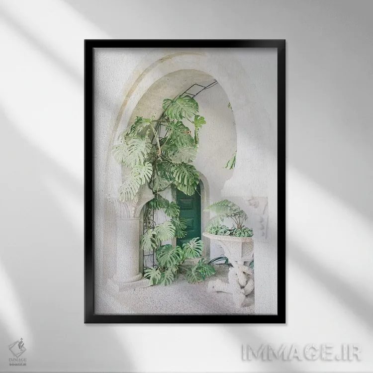 تابلو دکوراتیو Portugal,برگ گیاه مانسترا، پرتغال اثر لاولی لیتل هوم کو - نمای قابدار مشکی