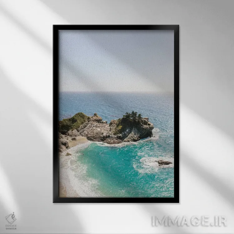 تابلو دکوراتیو Big Sur, California,ساحل آبشار مک وی II، بیگ سور، کال… اثر لاولی لیتل هوم کو - نمای قابدار مشکی