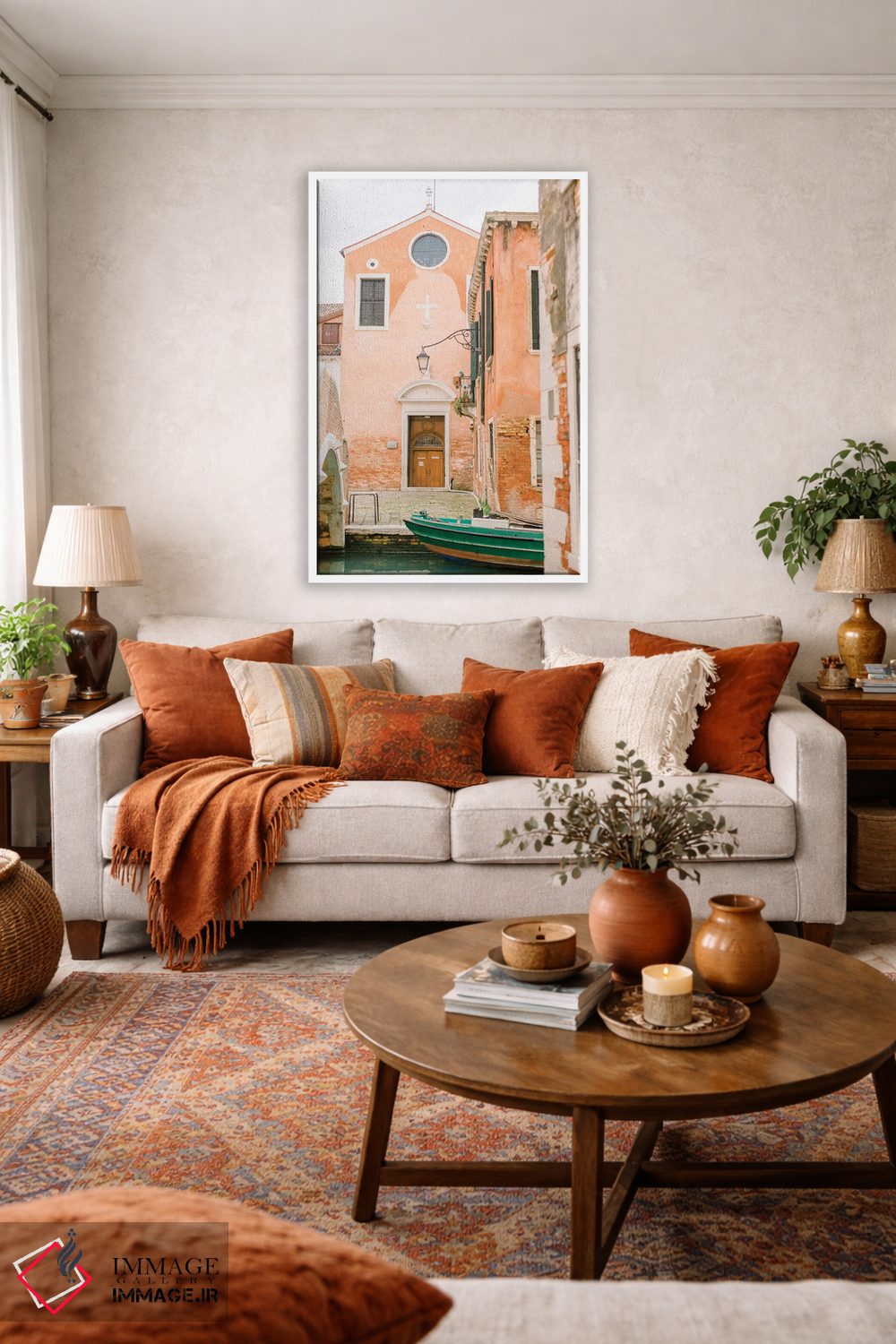 تابلو دکوراتیو Venice, Italy,قایق سبز، ونیز، ایتالیا اثر لاولی لیتل هوم کو - D2W