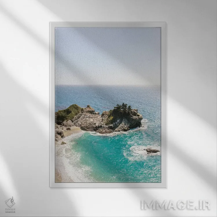 تابلو دکوراتیو Big Sur, California,ساحل آبشار مک وی II، بیگ سور، کال… اثر لاولی لیتل هوم کو - نمای قابدار سفید