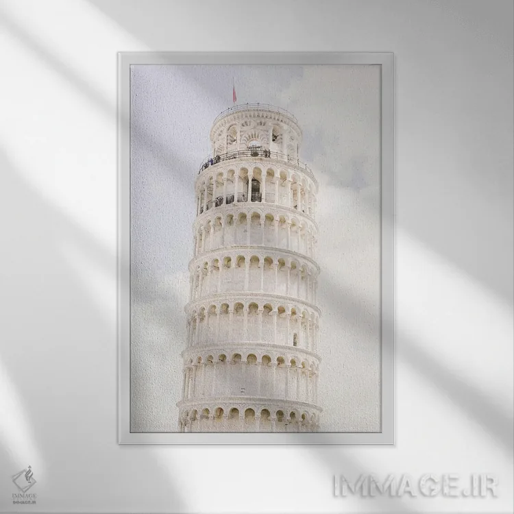 تابلو دکوراتیو Pisa, Italy,برج کج پیزا II، پیزا، ایتالیا اثر لاولی لیتل هوم کو - نمای قابدار سفید