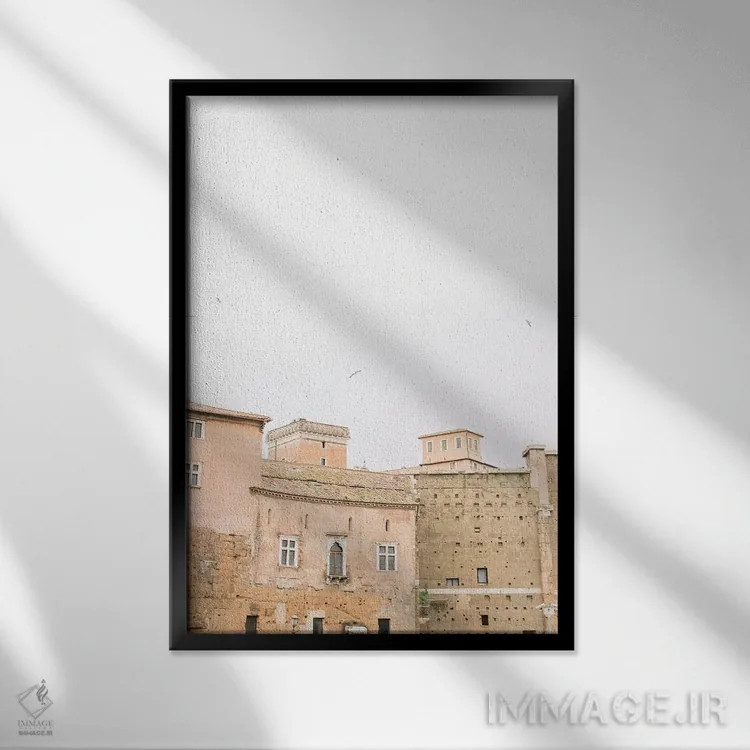 تابلو دکوراتیو Rome, Italy,پشت بام مینیمال I، رم، ایتالیا اثر لاولی لیتل هوم کو - نمای قابدار مشکی