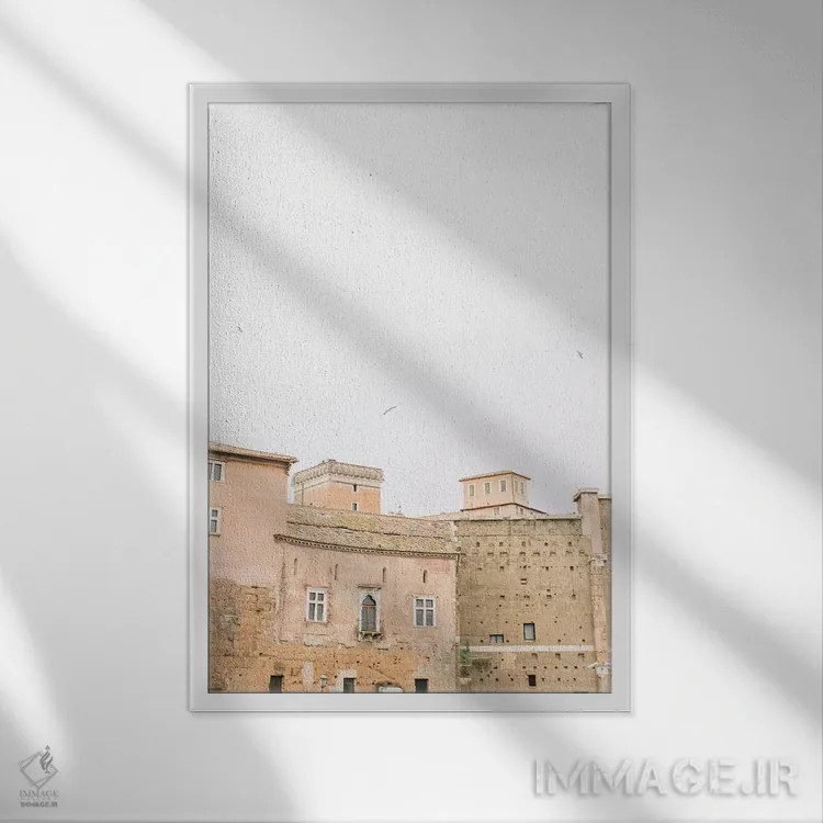 تابلو دکوراتیو Rome, Italy,پشت بام مینیمال I، رم، ایتالیا اثر لاولی لیتل هوم کو - نمای قابدار سفید