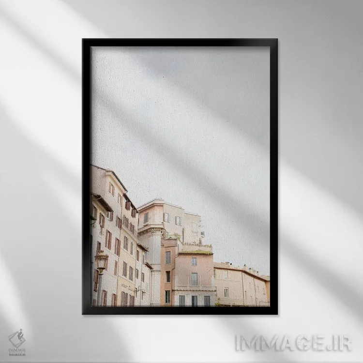 تابلو دکوراتیو Rome, Italy,پشت بام مینیمال II، رم، ایتالیا اثر لاولی لیتل هوم کو - نمای قابدار مشکی