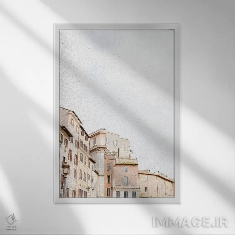 تابلو دکوراتیو Rome, Italy,پشت بام مینیمال II، رم، ایتالیا اثر لاولی لیتل هوم کو - نمای قابدار سفید