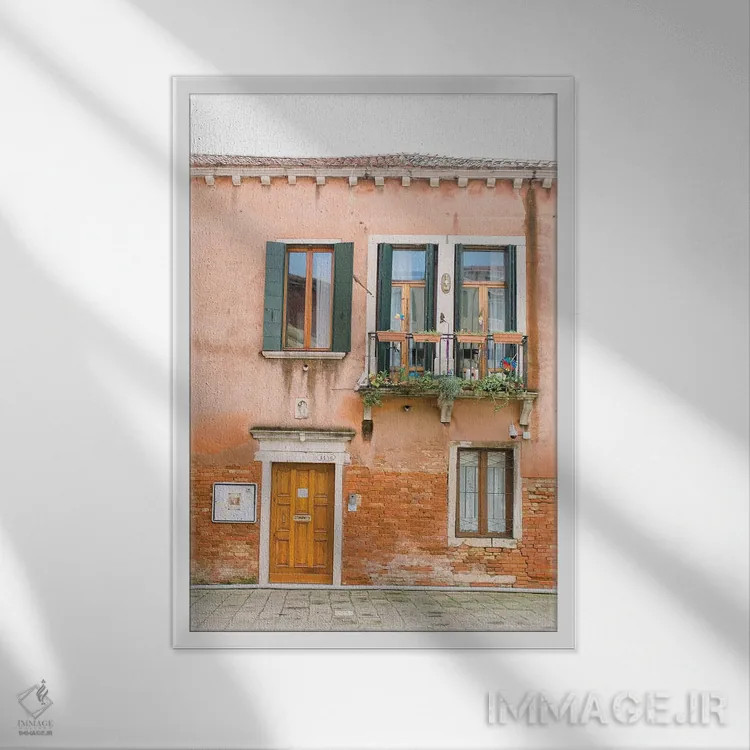 تابلو دکوراتیو Venice, Italy,ساختمان پاستلی، ونیز، ایتالیا اثر لاولی لیتل هوم کو - نمای قابدار سفید
