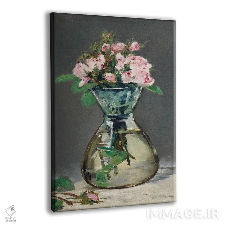 تابلو دکوراتیو رزهای صورتی آبرنگی اثر لترد اند لایند - نمای پرسپکتیو محصول