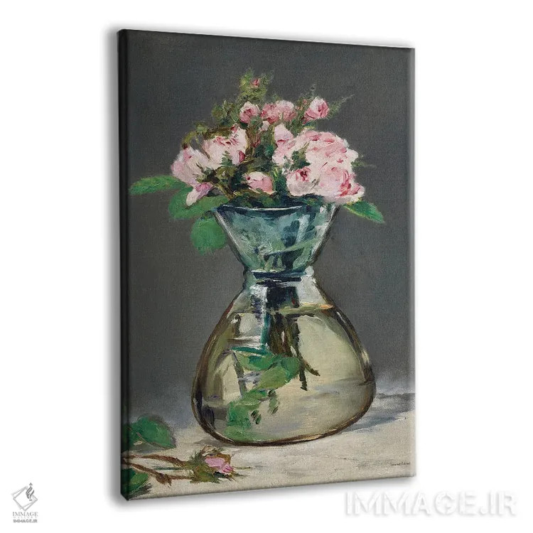 تابلو دکوراتیو رزهای صورتی آبرنگی اثر لترد اند لایند - نمای پرسپکتیو محصول