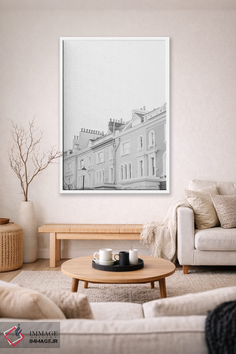 تابلو دکوراتیو London, England In Black & White,پشت بام های ناتینگ ه… اثر لاولی لیتل هوم کو - D1W