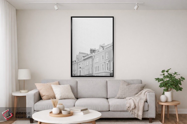 تابلو دکوراتیو London, England In Black & White,پشت بام های ناتینگ ه… اثر لاولی لیتل هوم کو - D2B