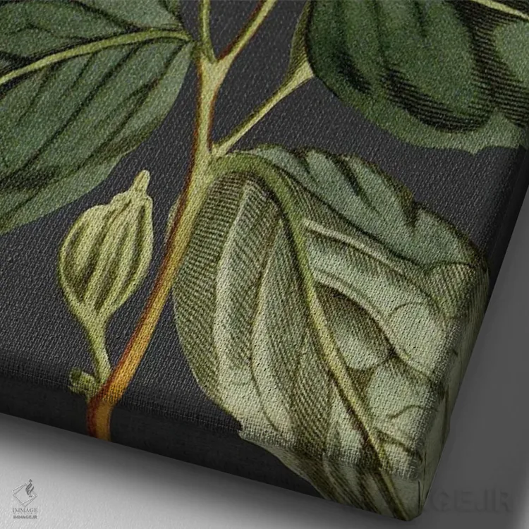 تابلو دکوراتیو پیچک زرد اثر لترد اند لایند - نمای نزدیک بافت بوم