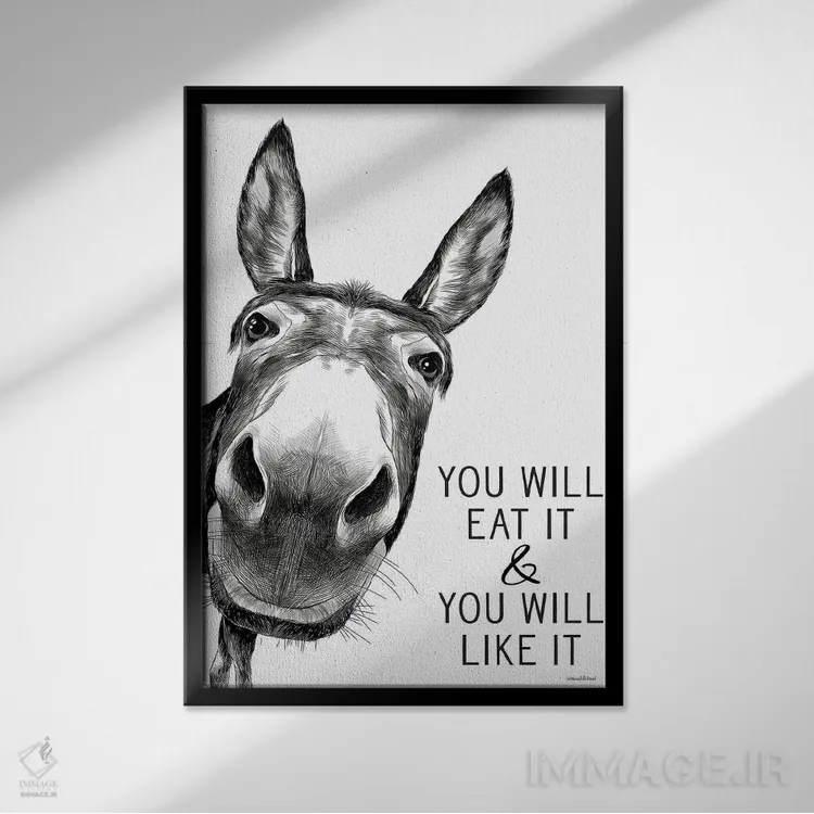 تابلو دکوراتیو تو آن را خواهی خورد اثر لترد اند لایند - نمای قابدار مشکی