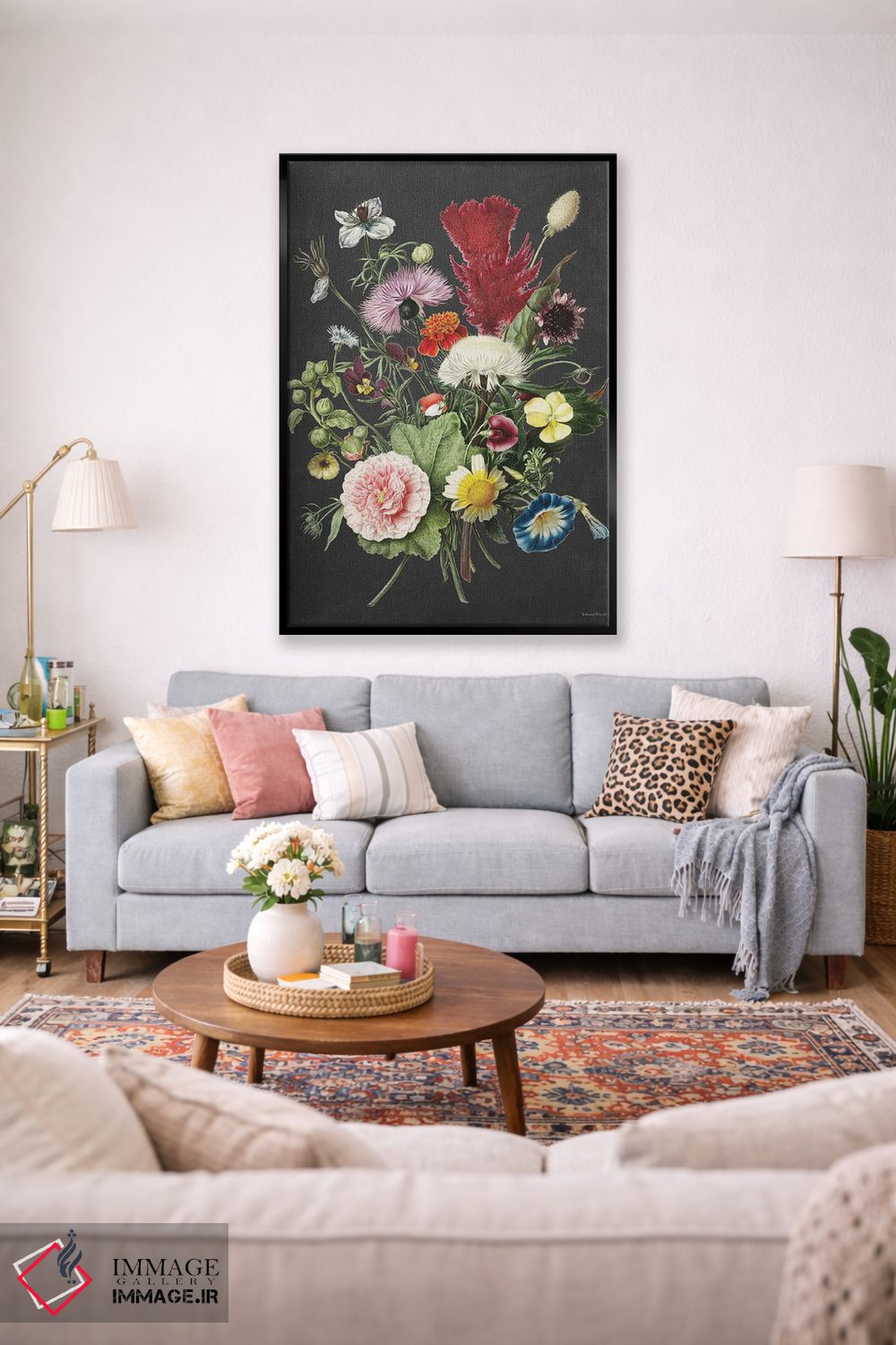 تابلو دکوراتیو دسته گل قدیمی اثر لترد اند لایند - D2B