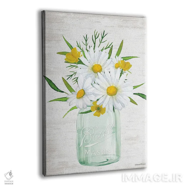 تابلو مدرن دسته گل گل ها III اثر لترد اند لایند - نمای پرسپکتیو محصول