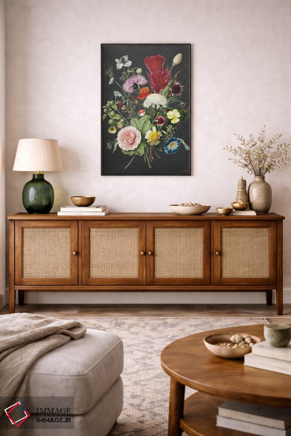 تابلو دکوراتیو دسته گل قدیمی اثر لترد اند لایند - D5B