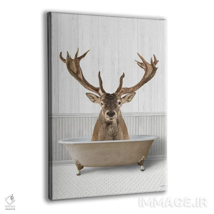 تابلو دکوراتیو گوزن زمان حمام اثر لترد اند لایند - نمای پرسپکتیو محصول