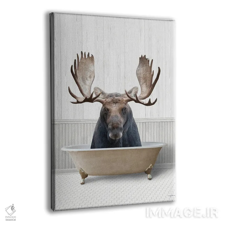تابلو دکوراتیو گوزن شمالی زمان حمام اثر لترد اند لایند - نمای پرسپکتیو محصول