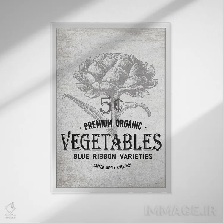 تابلو مدرن سبزیجات اثر لترد اند لایند - نمای قابدار سفید