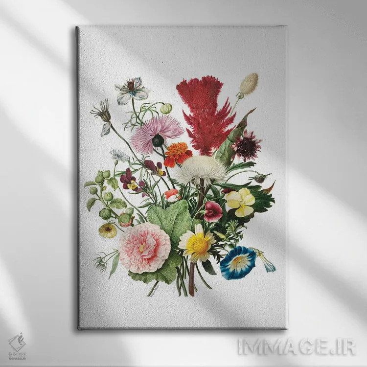 تابلو دکوراتیو گل های شکوفا اثر لترد اند لایند - نمای روبهرو روی دیوار