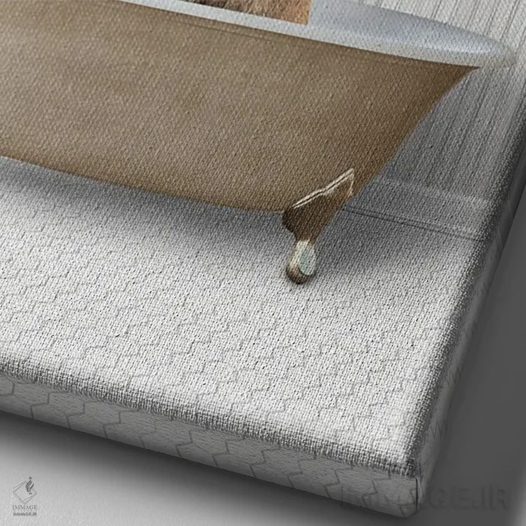 تابلو دکوراتیو گوزن زمان حمام اثر لترد اند لایند - نمای نزدیک بافت بوم