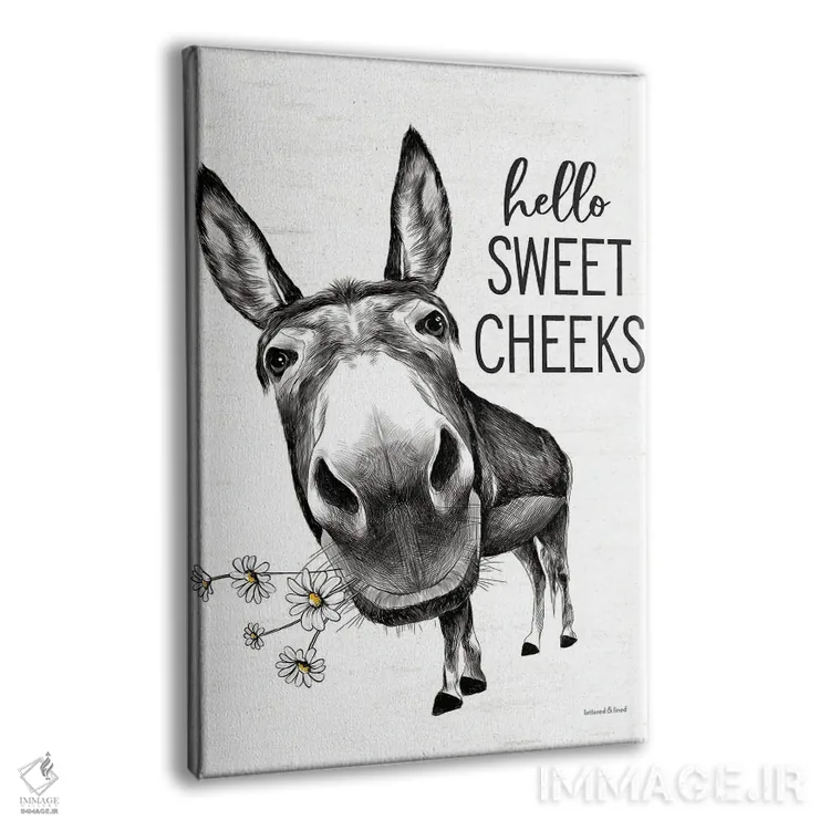 تابلو دکوراتیو سلام به الاغ لپ شیرین اثر لترد اند لایند - نمای پرسپکتیو محصول