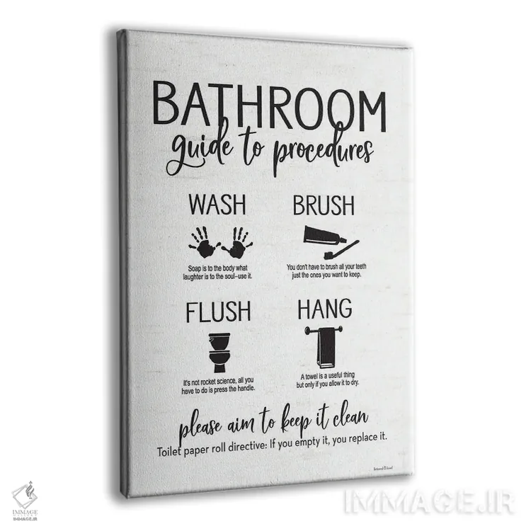 تابلو دکوراتیو راهنمای سرویس بهداشتی اثر لترد اند لایند - نمای پرسپکتیو محصول