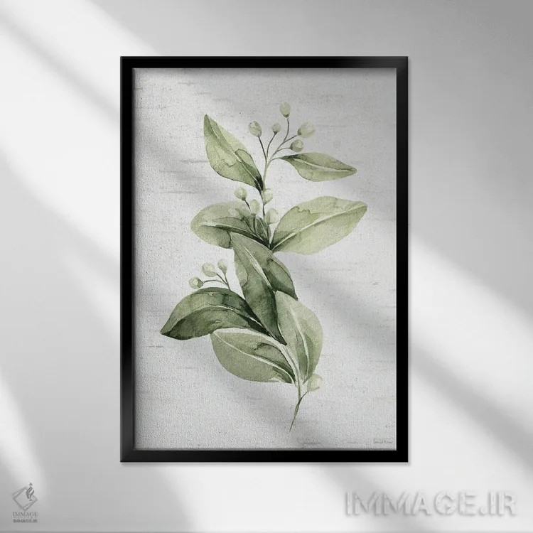 تابلو مینیمال پناهگاه برگدار V اثر لترد اند لایند - نمای قابدار مشکی