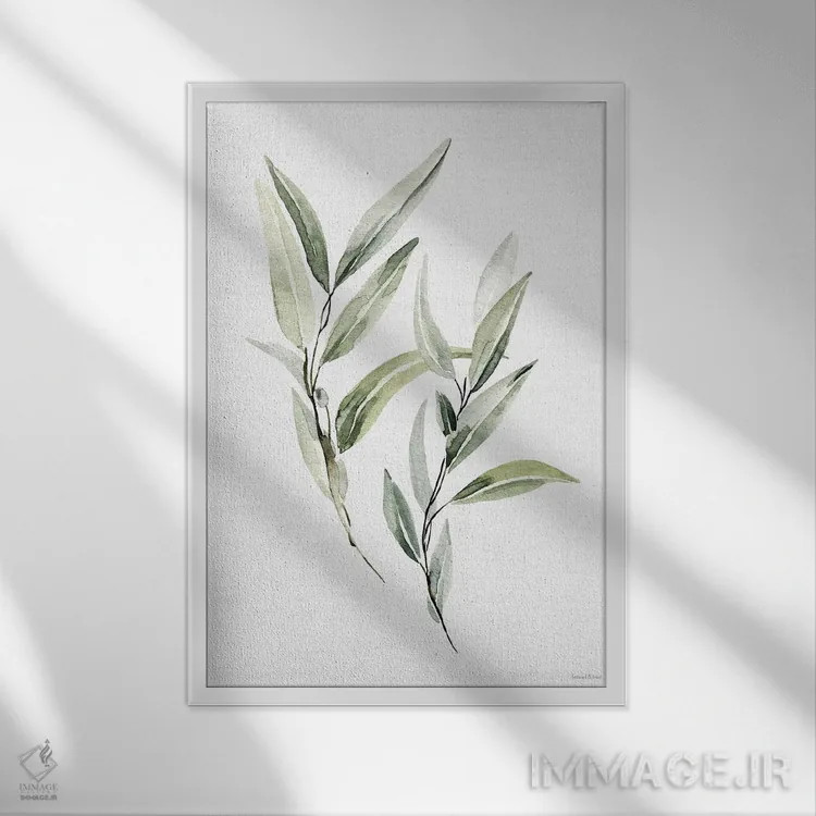 تابلو مینیمال پناهگاه برگدار XI اثر لترد اند لایند - نمای قابدار سفید