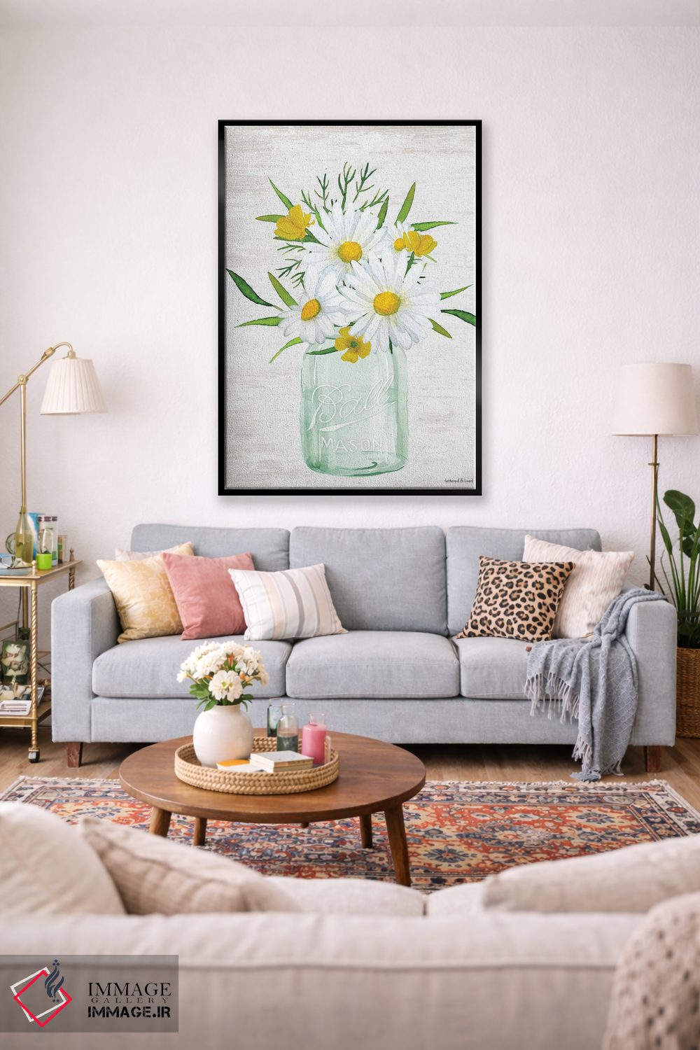 تابلو مدرن دسته گل گل ها III اثر لترد اند لایند - D1B