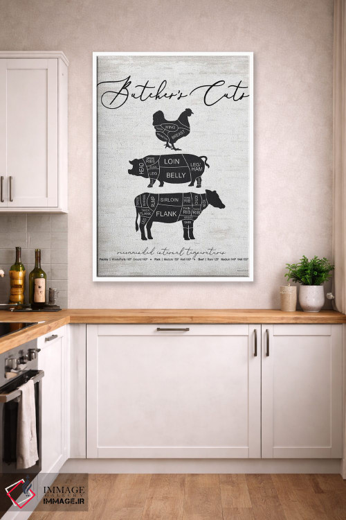 تابلو دکوراتیو برش های قصاب اثر لترد اند لایند - D3W