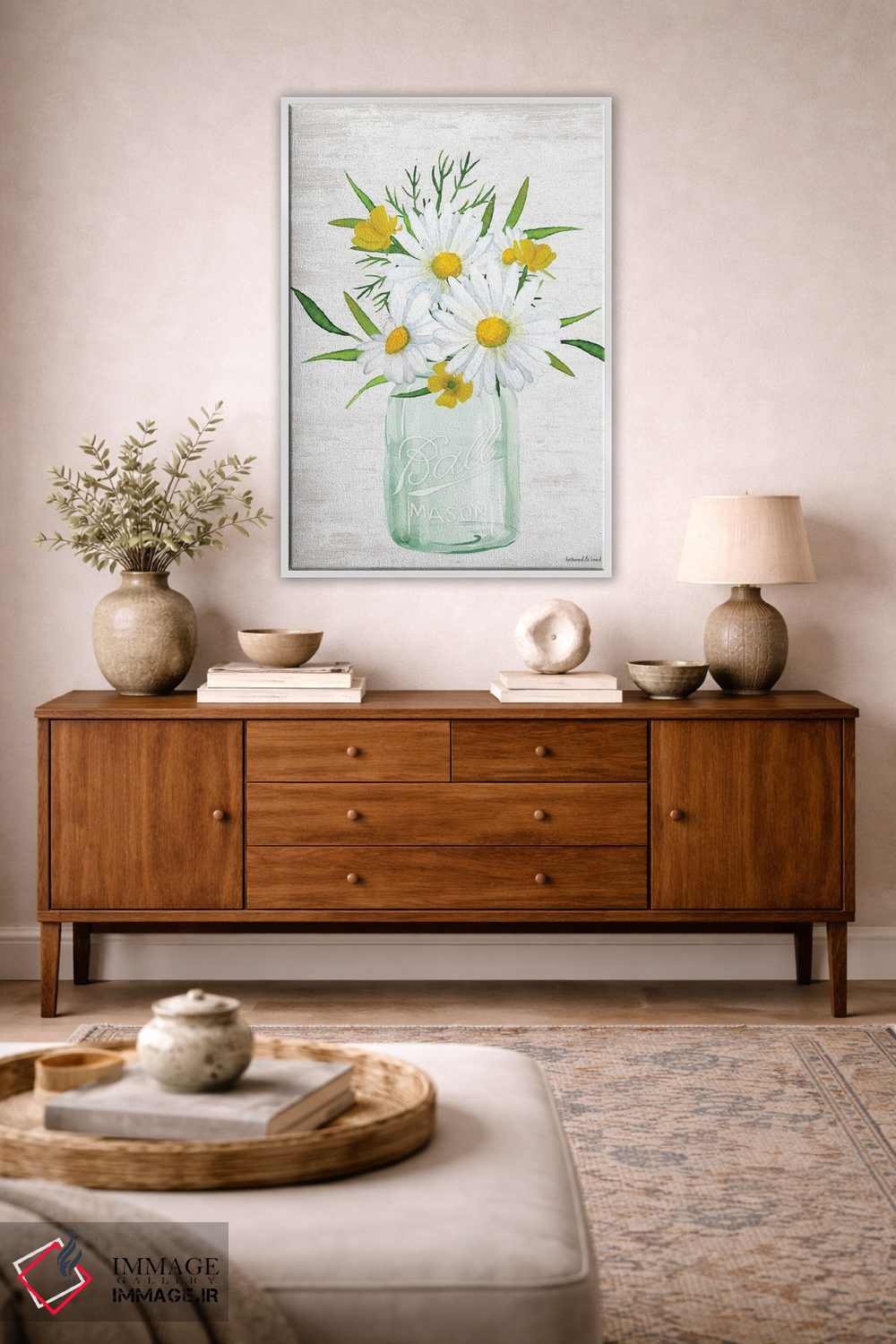 تابلو مدرن دسته گل گل ها III اثر لترد اند لایند - D2W