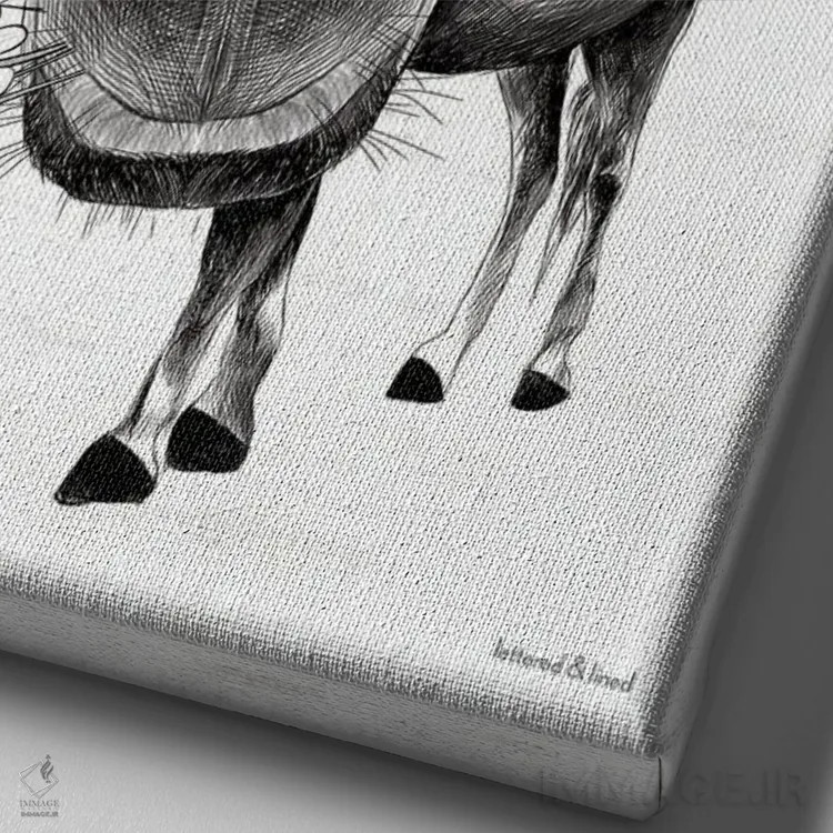 تابلو دکوراتیو سلام به الاغ لپ شیرین اثر لترد اند لایند - نمای نزدیک بافت بوم