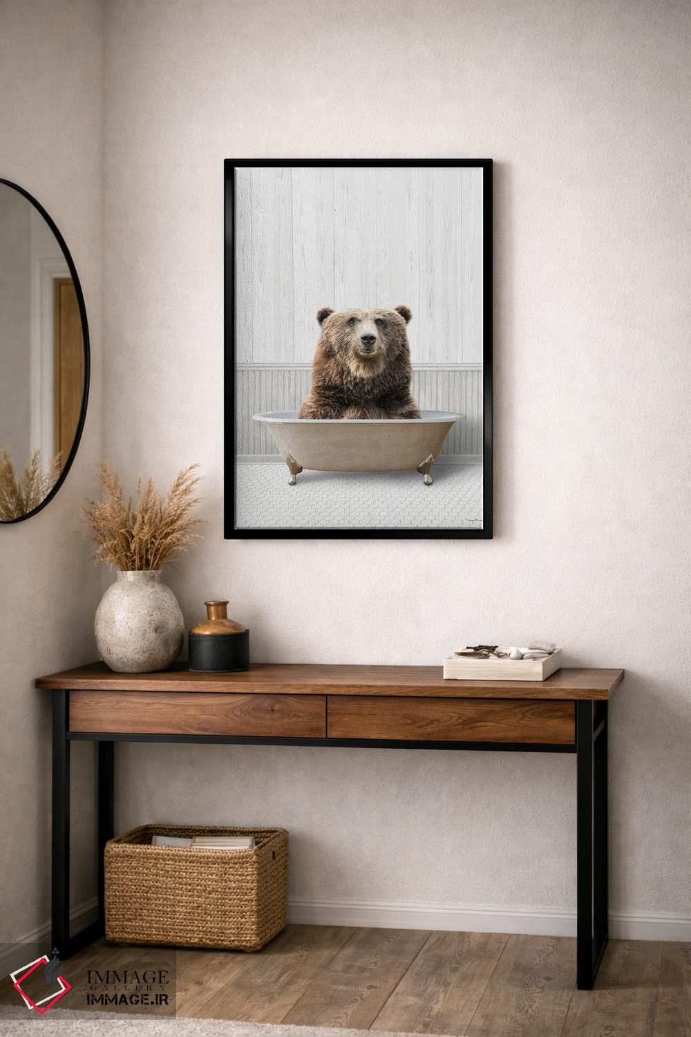 تابلو دکوراتیو خرس زمان حمام اثر لترد اند لایند - D4B