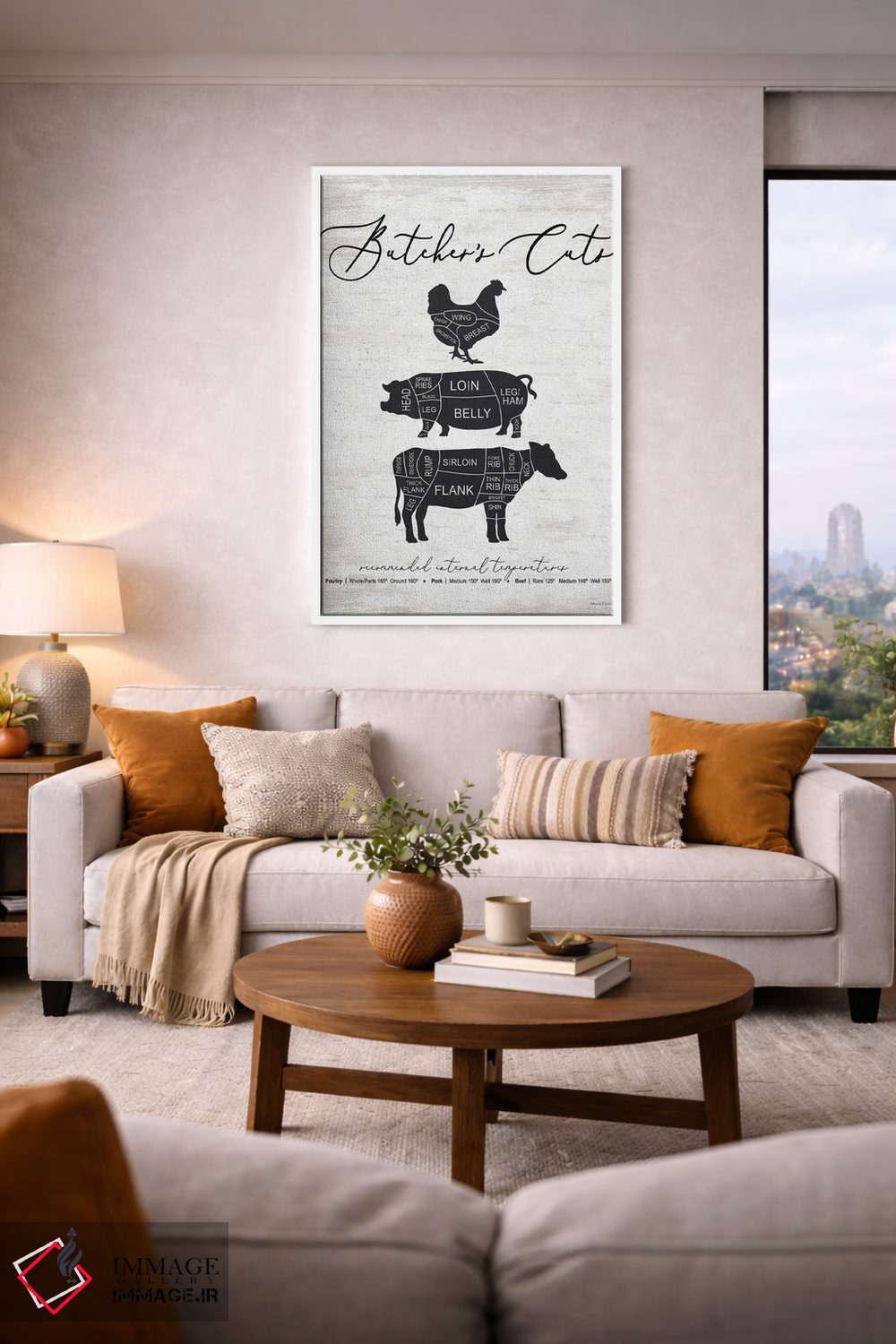 تابلو دکوراتیو برش های قصاب اثر لترد اند لایند - D4W
