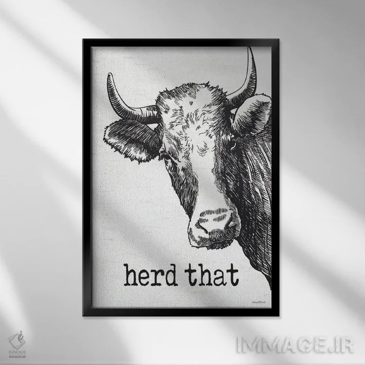 تابلو دکوراتیو شنیدم اثر لترد اند لایند - نمای قابدار مشکی