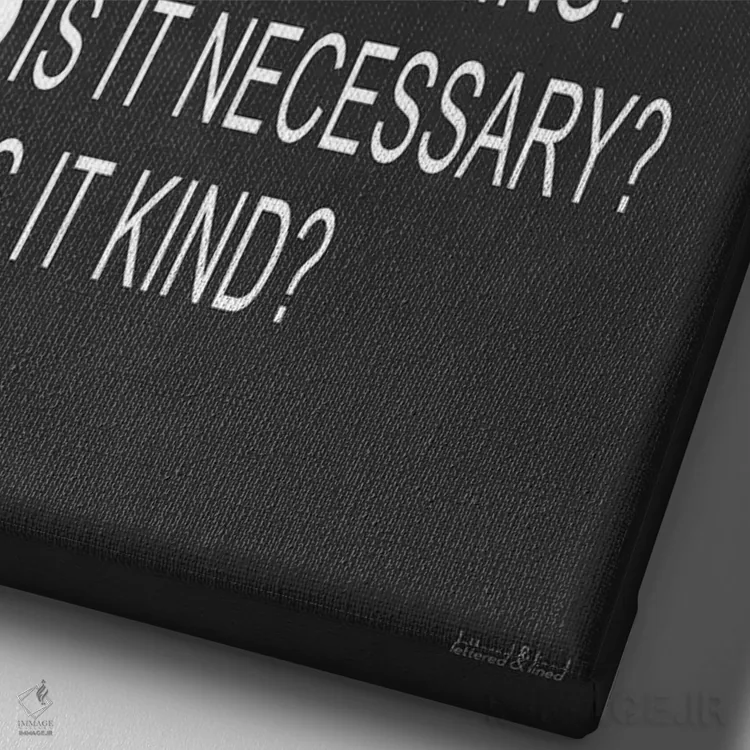 تابلو مدرن قبل از صحبت فکر کن اثر لترد اند لایند - نمای نزدیک بافت بوم