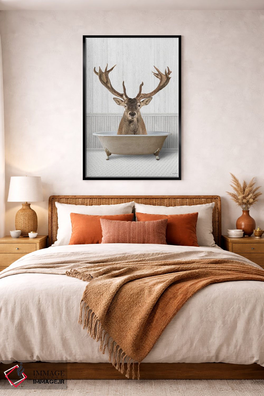 تابلو دکوراتیو گوزن زمان حمام اثر لترد اند لایند - D3B