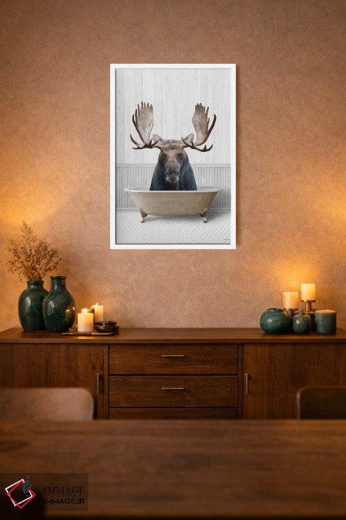 تابلو دکوراتیو گوزن شمالی زمان حمام اثر لترد اند لایند - D1W