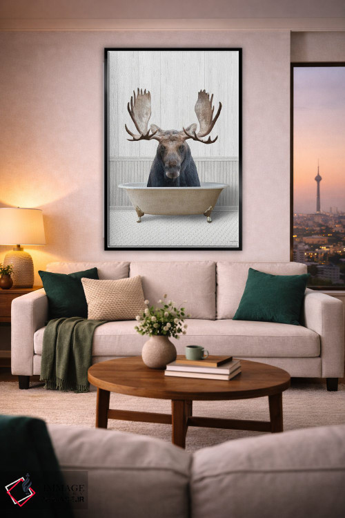 تابلو دکوراتیو گوزن شمالی زمان حمام اثر لترد اند لایند - D2B