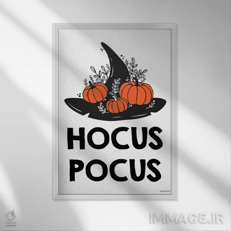 تابلو دکوراتیو هوکوس پوکوس اثر لترد اند لایند - نمای قابدار سفید