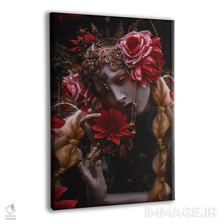 تابلو دکوراتیو گل خونین اثر لیلین لیو - نمای پرسپکتیو محصول