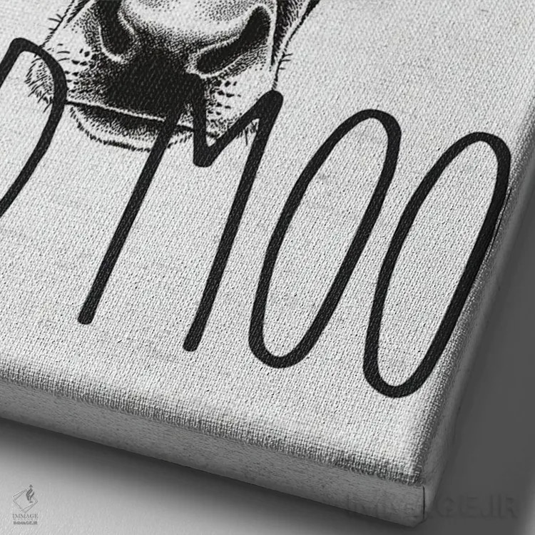 تابلو دکوراتیو White And Moo,قرمز، سفید و مااا اثر لترد اند لایند - نمای نزدیک بافت بوم